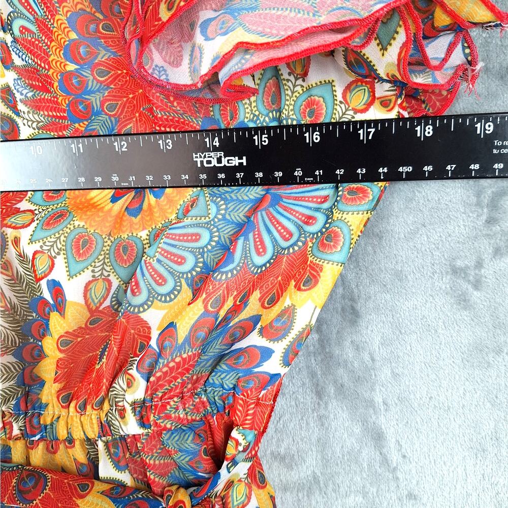 Womens Dress‎ Small Boho Hippie Retro Bloomcore Artsy Floral Ruffles Feminine - Picture 4 of 7